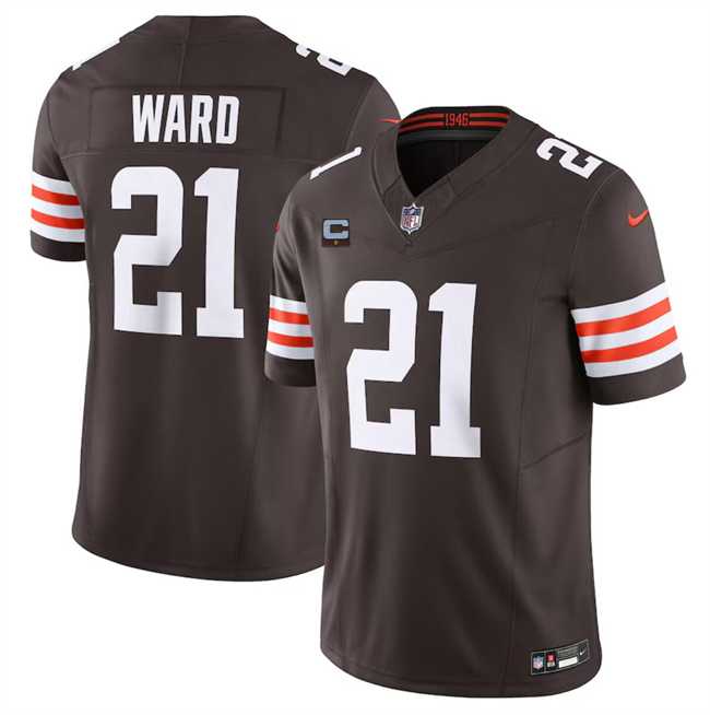 Men & Women & Youth Cleveland Browns #21 Denzel Ward Brown 2024 F.U.S.E. With 1-Star C Patch Vapor Untouchable Limited Stitched Jersey